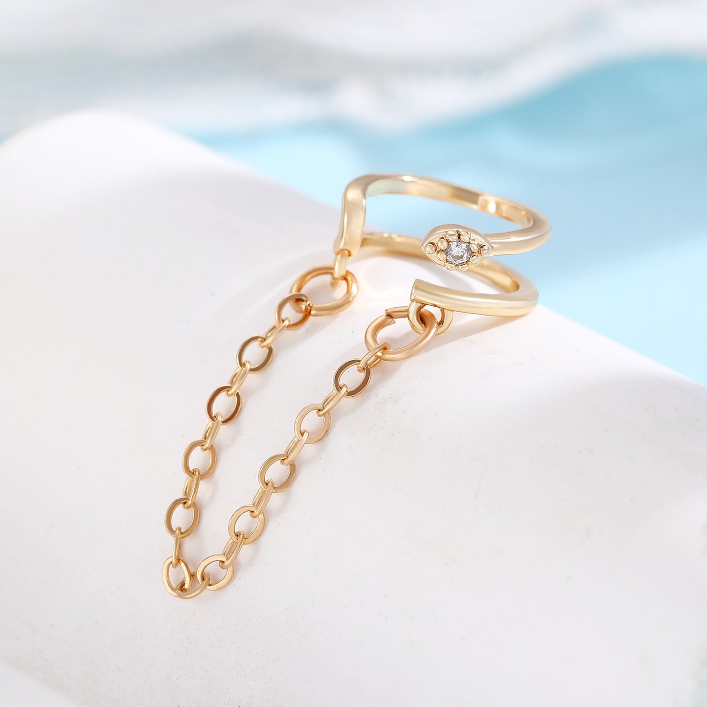 Retro Chain Tassel Female Simple Temperamental Personality Single Earrings