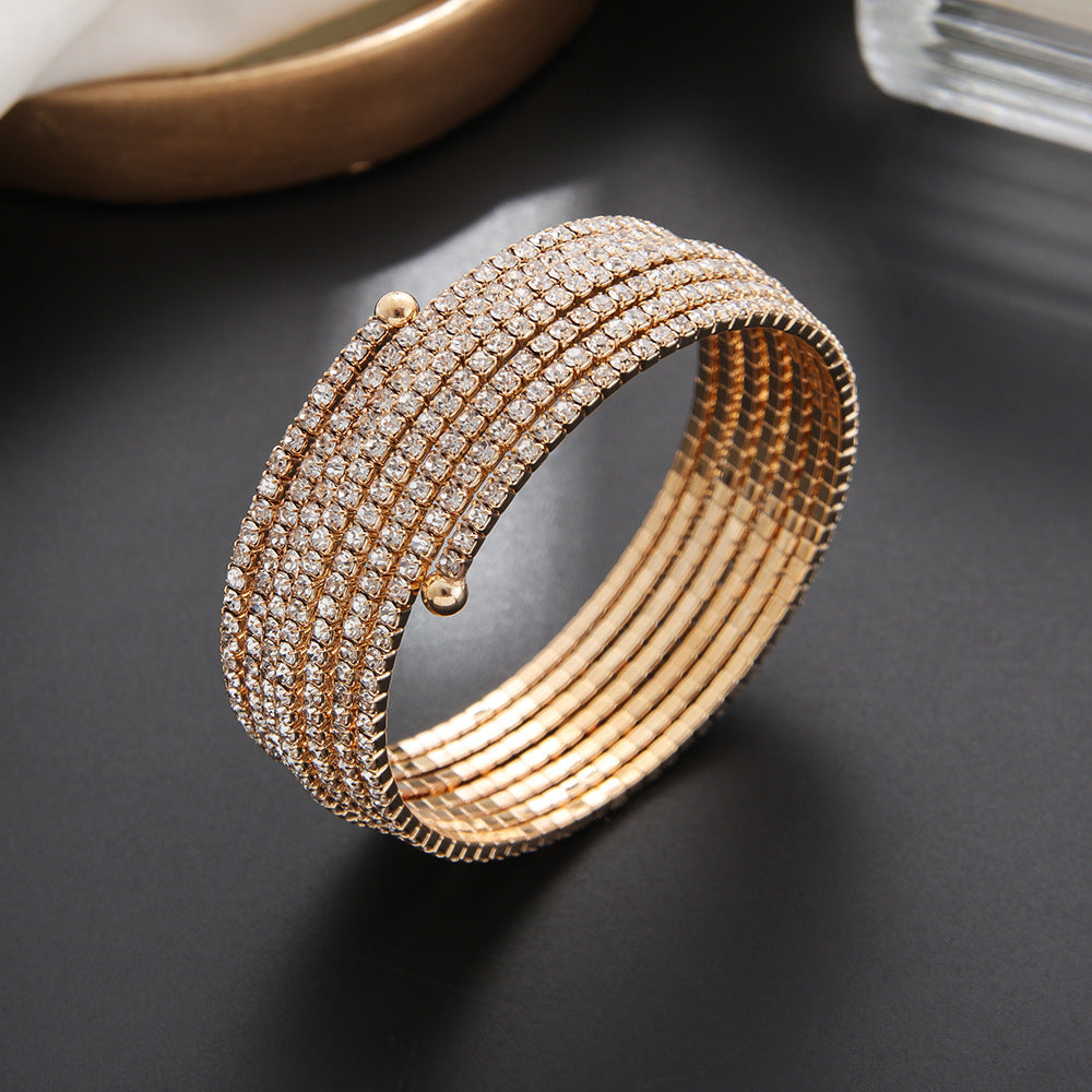Women's Steel Wire Elastic Fashion Simple Rhinestone Bracelet