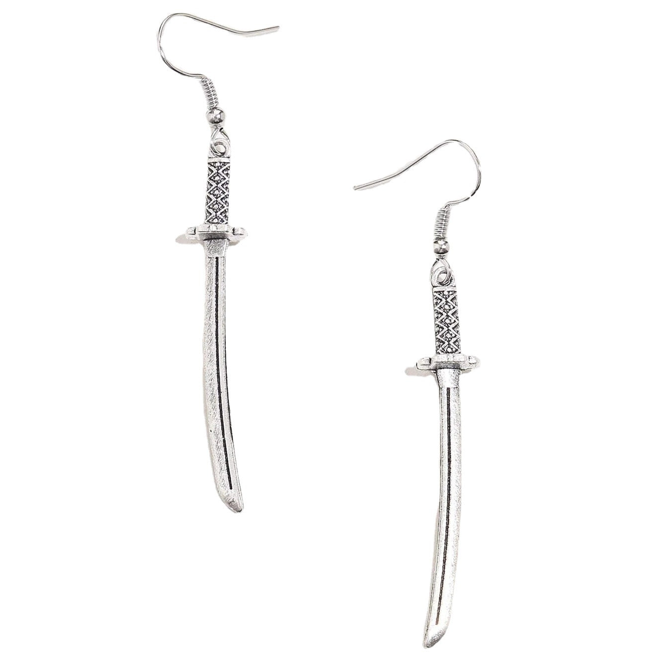 Unisex Punk Ancient Sier Small Dagger Eardrops Metal Earrings