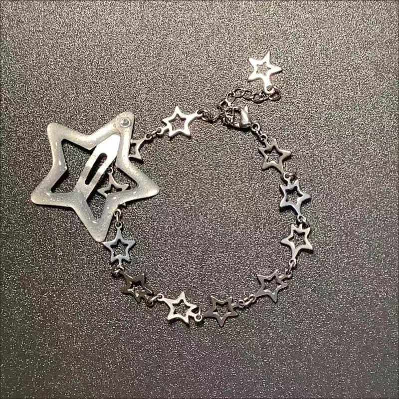 Star Chain Hot Electroplating Hollow Pentagram Fashionable Twin Bracelet