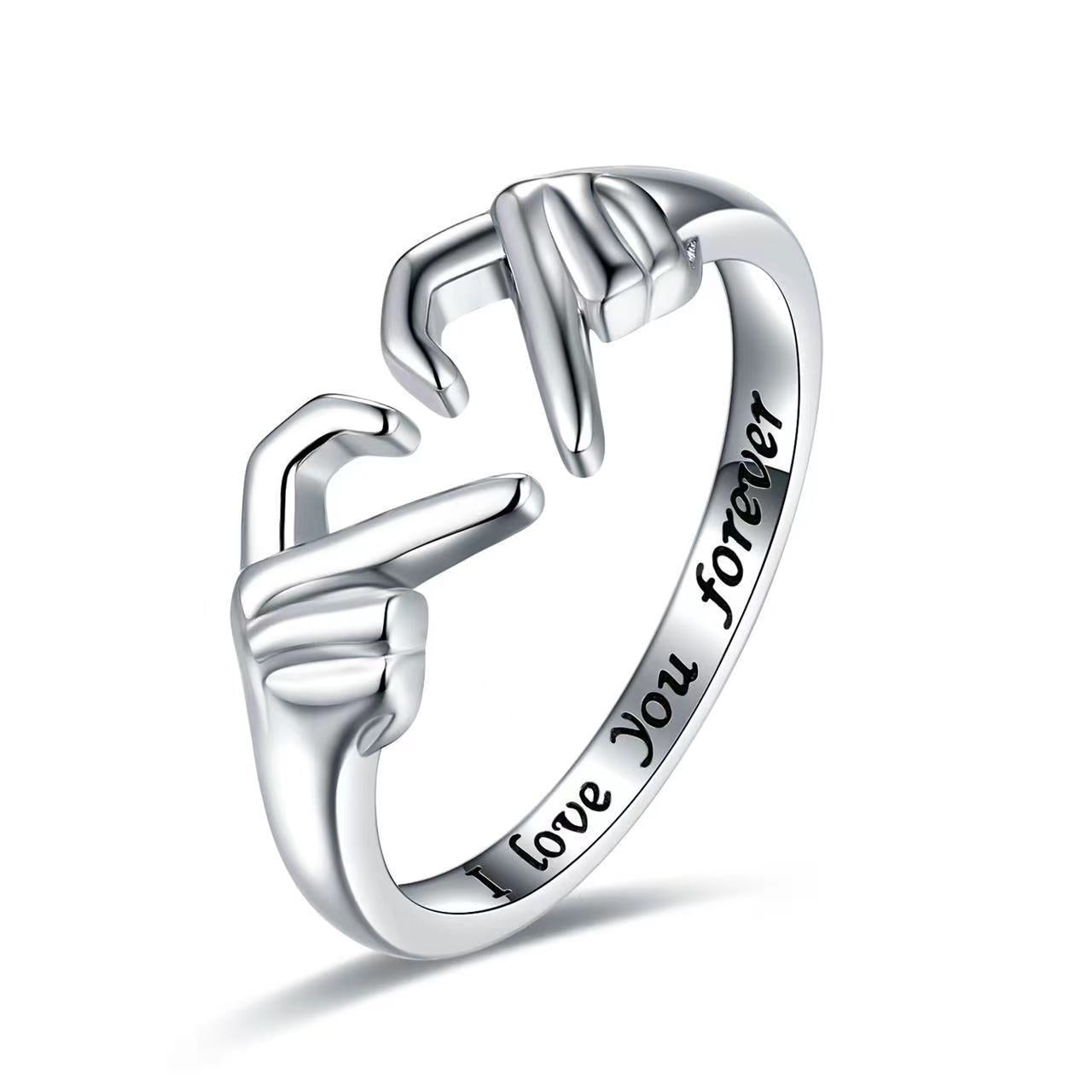 Trendy Love Heart-shaped Simple Opening Alloy Rings