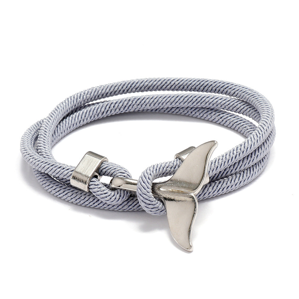 Women's & Men's & Ocean Series Boat Anchor Style Whale Tail Braided Rope Bracelets