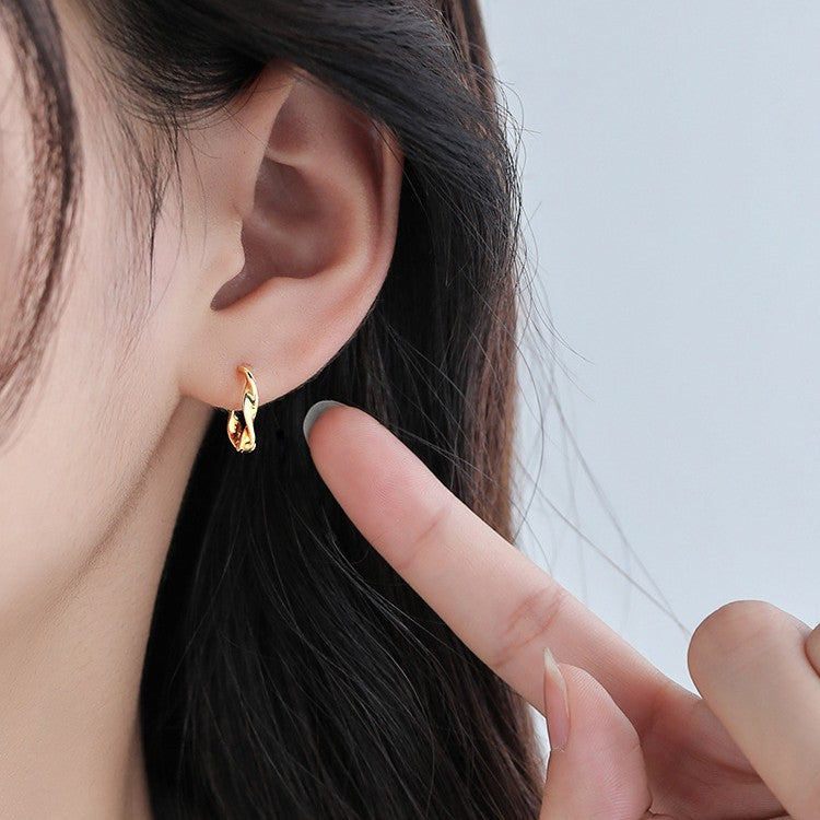 Sterling Sier Mobius Strip Twist Eardrop Earrings