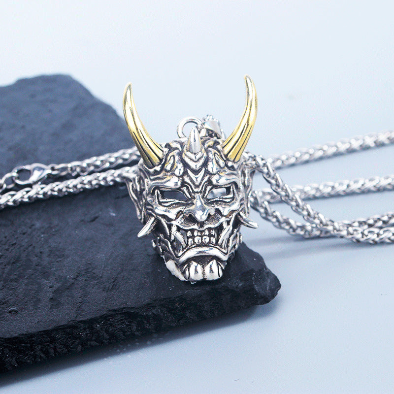 Men's Ghost Mask Pendant Trendy Hip Hop Ruffle Handsome Necklaces