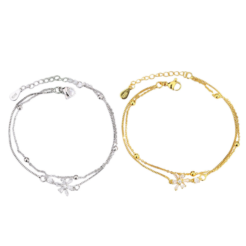 Bracelets en Zircon incrustés de fleurs de cerisier pour femmes, pour anniversaire, petite amie, saint-valentin