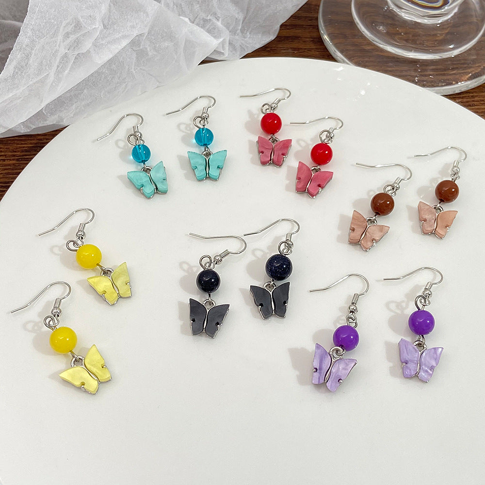 Women's Acrylic Butterfly For Fashion Sweet Eardrop Earrings