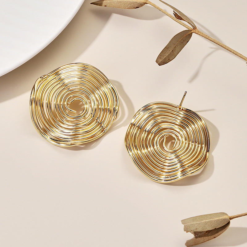 Personality Affordable Luxury Fashion Design Versatile Advanced Round Thread Earrings