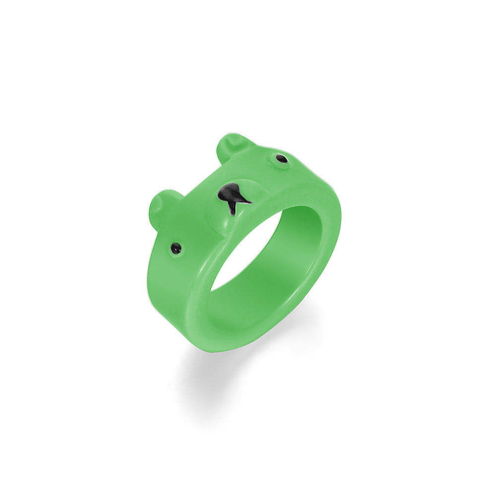 Cartoon Frog Fashion Cute Resin Index Rings