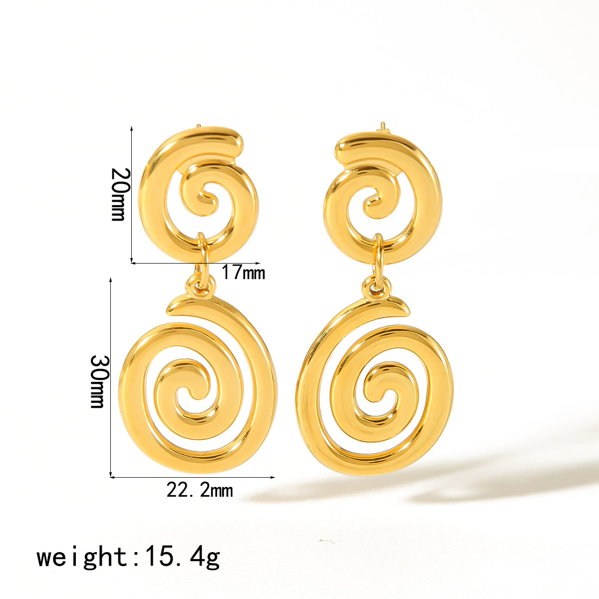 Women's Retro Design Geometric Gold Stainless Steel Earrings