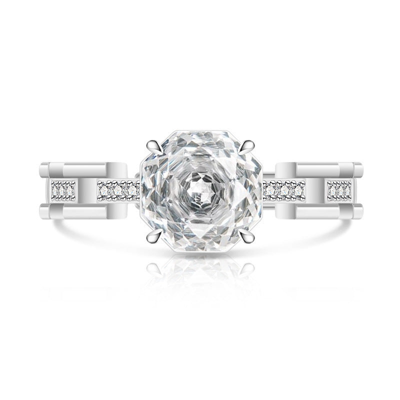 Rose Cut Inlaid Super Flash Fashion Live Ring
