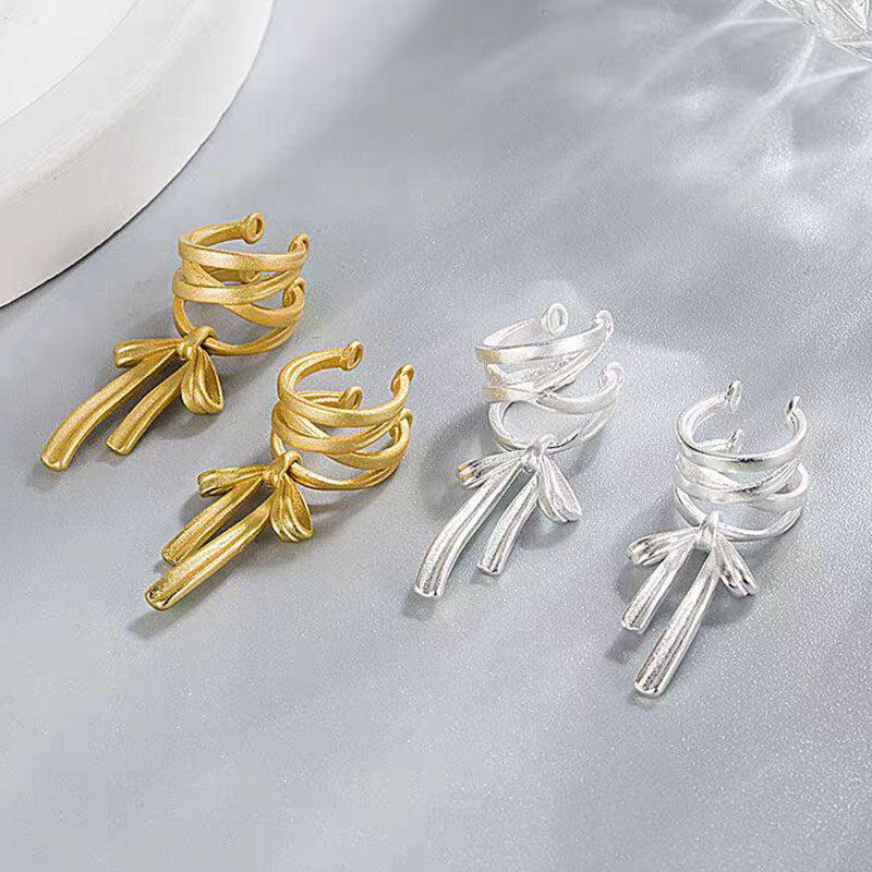 Matte Shaking Bow Ribbon Female Simple Personalized Twist Without Ear Clip