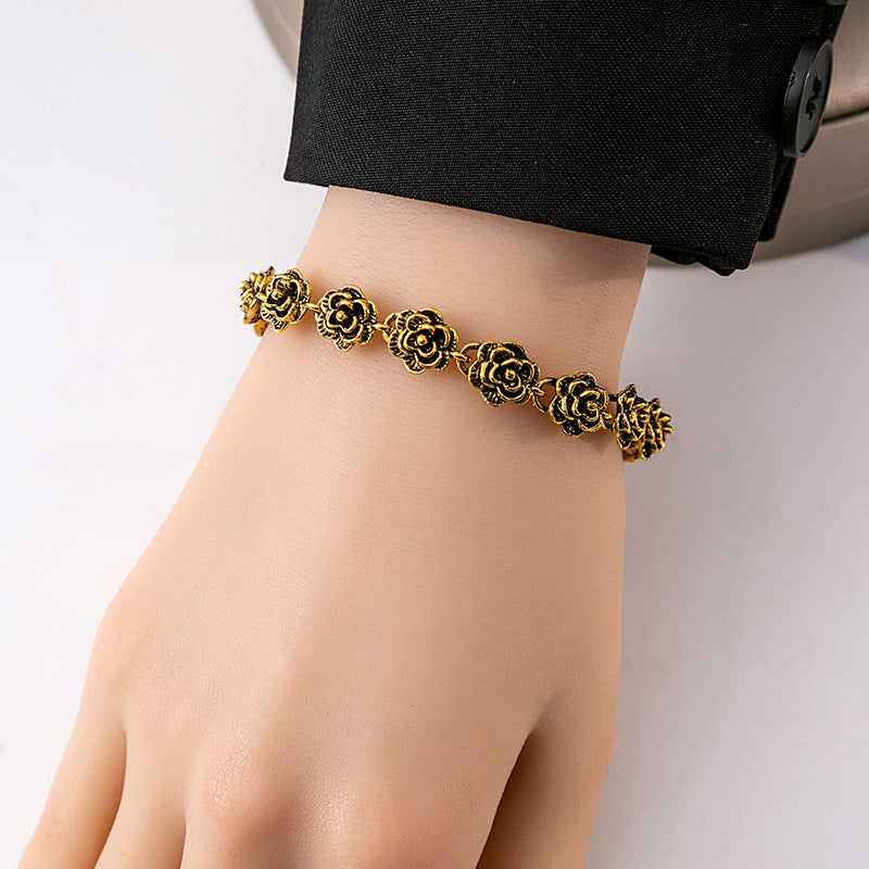 Affordable Luxury Style Metal Flower Design Bracelets