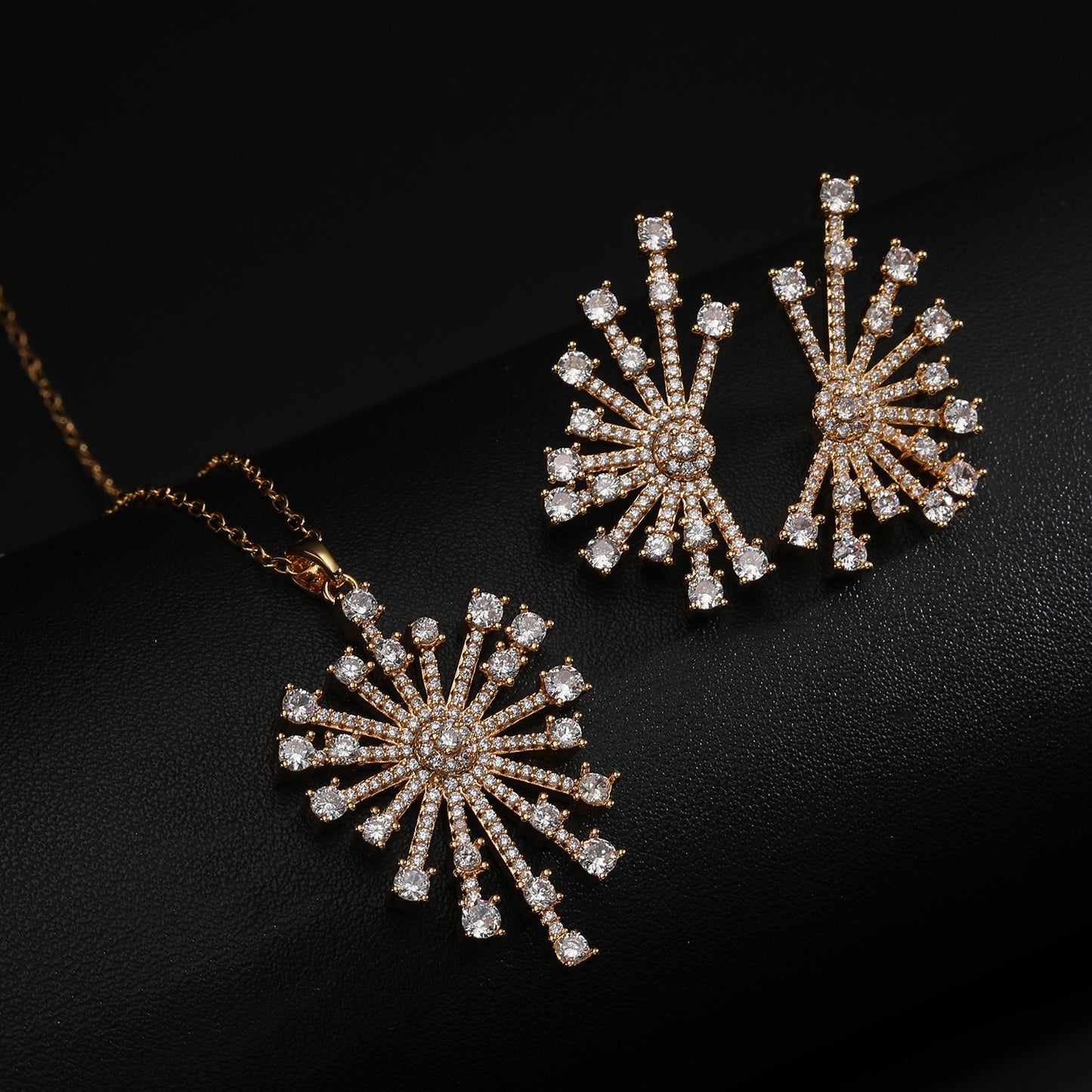 Copper Plated Gold Combination Fashion Versatile Jewelry Set