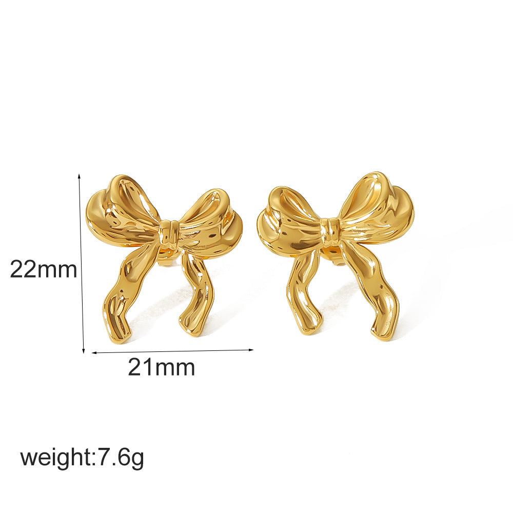 Women's Stainless Steel Bow Simple High-grade Ring
