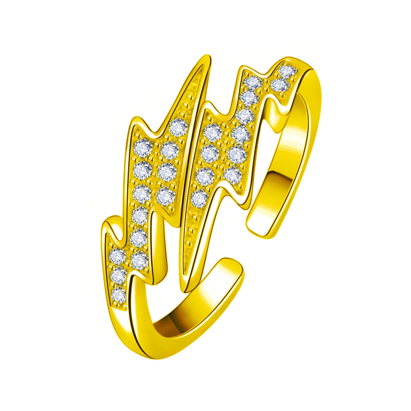 Korean Lightning Zircon Creative Irregular Geometric Rings