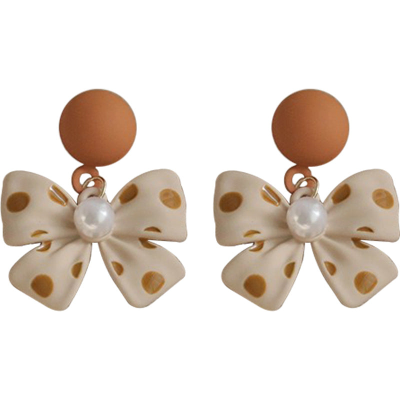 Women's Sier Bow Elegant High-grade Simple Eardrops Earrings