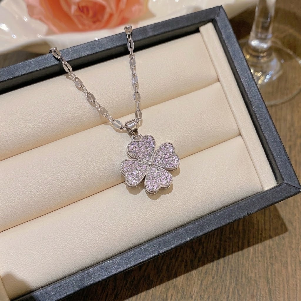 Rotating Degree Rotation Heart-shaped Zircon Clavicle Rings