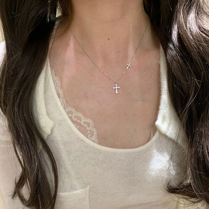 Cross Female Retro Affordable Luxury Trendy Wild Clavicle Pendants