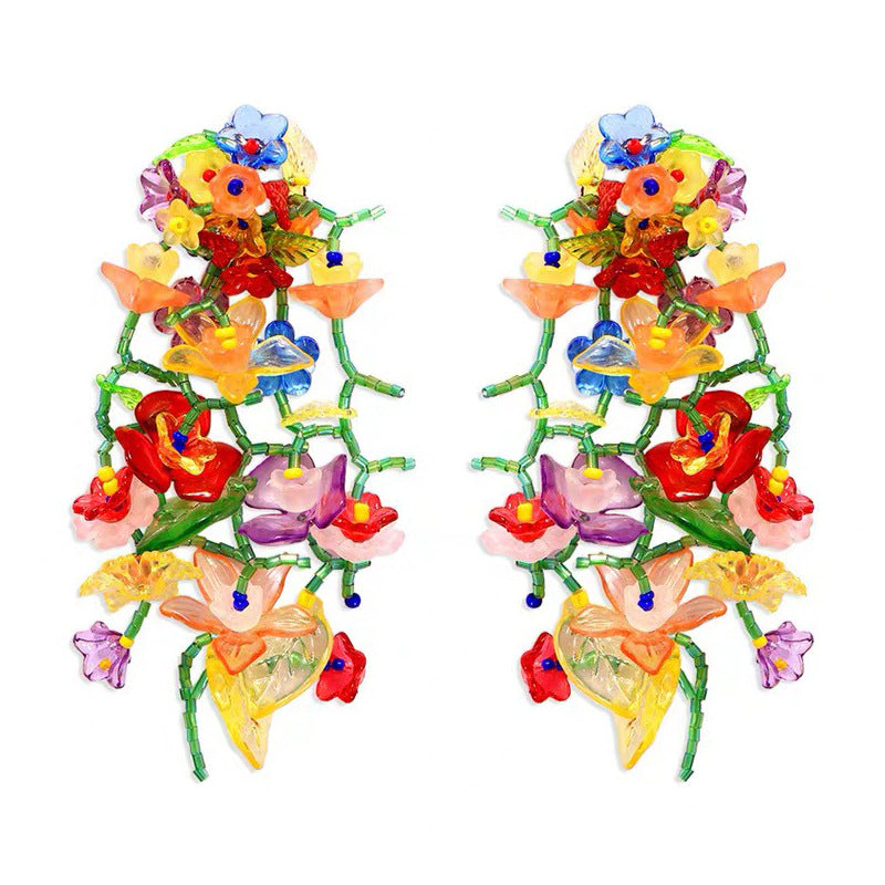 Heart Heart-shaped Leaf Bow Ear Clip Crystal Earrings