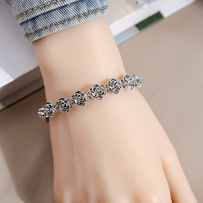 Affordable Luxury Style Metal Flower Design Bracelets