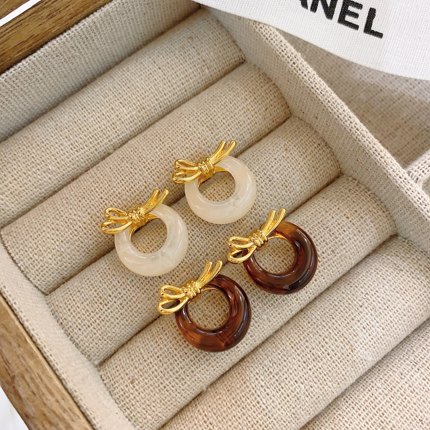 Autumn Thick French Gentle Elegant Brown Earrings