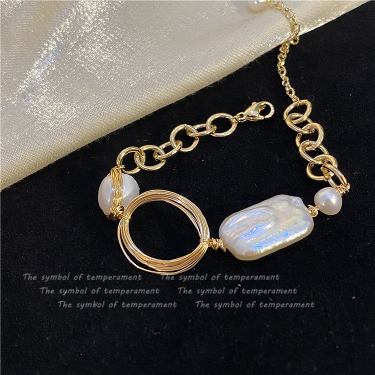 Women's Light Luxury High-grade Baroque Shaped Freshwater Bracelets