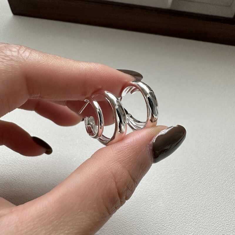 Versatile Shaped Korean Style Design High-grade Geometric Curved Earrings