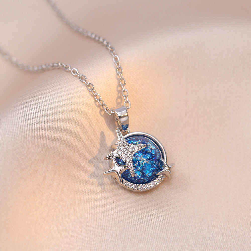 Planet Zircon Geometric Special Interest Light Luxury Design Pendant Necklaces