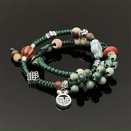 Women's Woven Beads Exotic Ethnic Retro Elastic String Bracelets