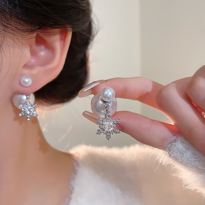 Women's Needle Light Luxury Minority Pearl Exquisite Micro Inlaid Earrings
