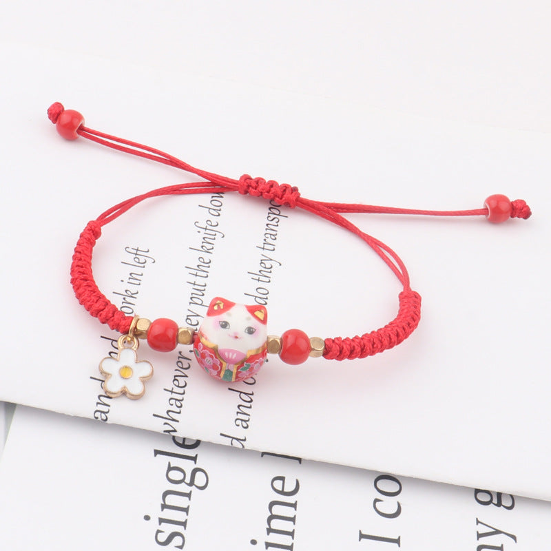 Cute Cartoon Lucky Cat Candy Color Bracelets