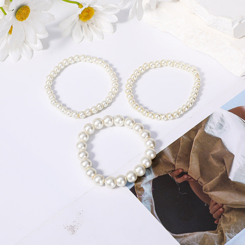 Retro Simple Pearl Stretch Entry Lux Bracelet