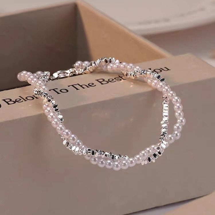 Of Sier Pearl Winding Female Design Fashion High Sense Temperament Bracelets