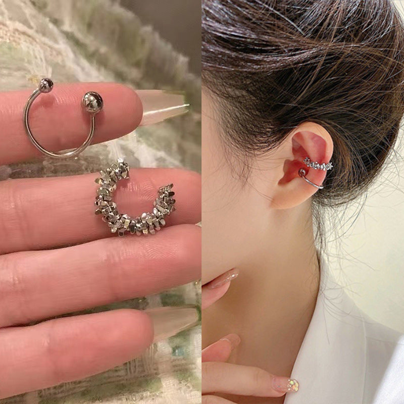Asymmetric Frosty Style Simple Irregular Elegant Ear Clip