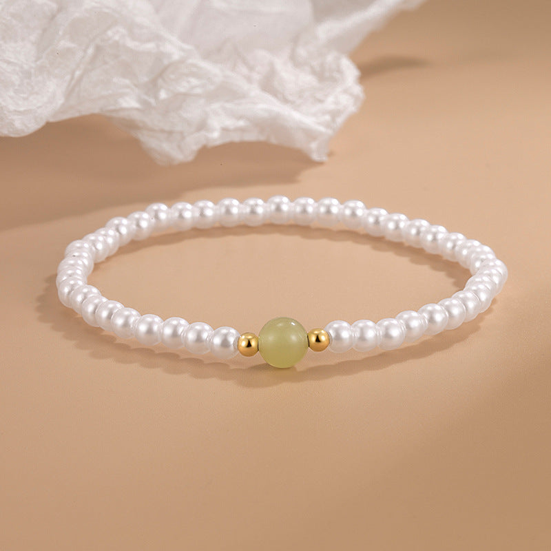 Women's Blessing Card Jade Pearl National Style Light Bracelets