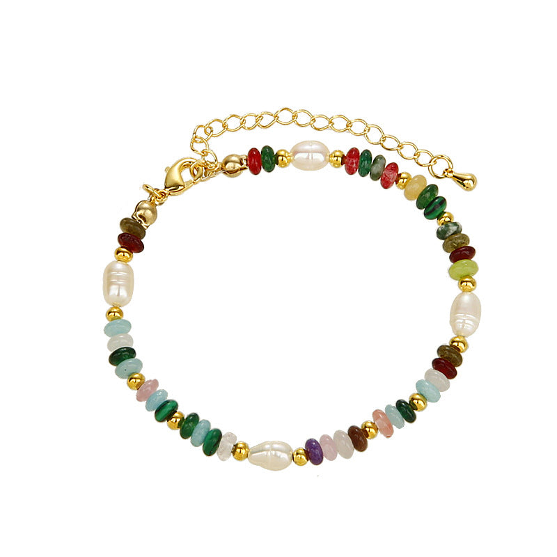 Women's Stone Colorful Pearl Glaze Dopamine Beaded Bracelets
