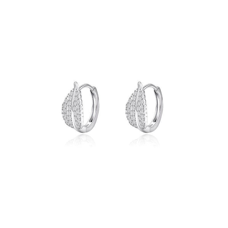 Exquisite Small Zircon Leaves Clip Fashion Commuter Super Rings
