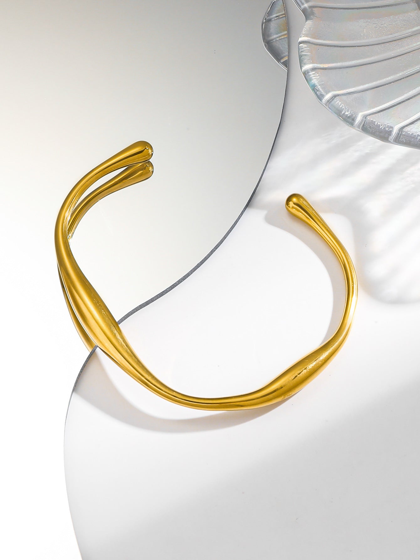 Niche Temperament Water Drop Armband Stainless Steel Opening Bracelet