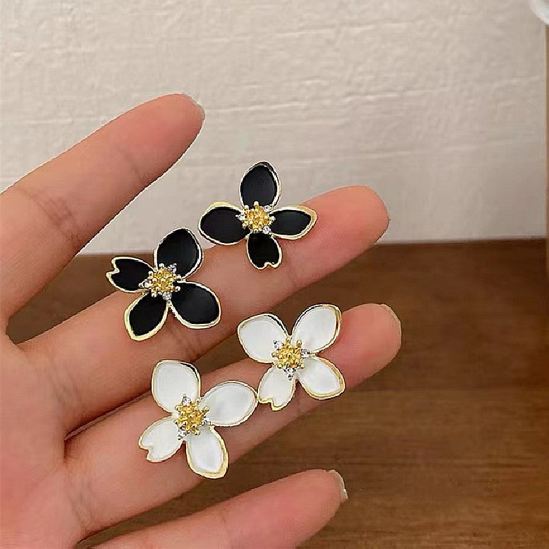 Women's Flowers Sier Pin Spring Fresh Sweet Earrings