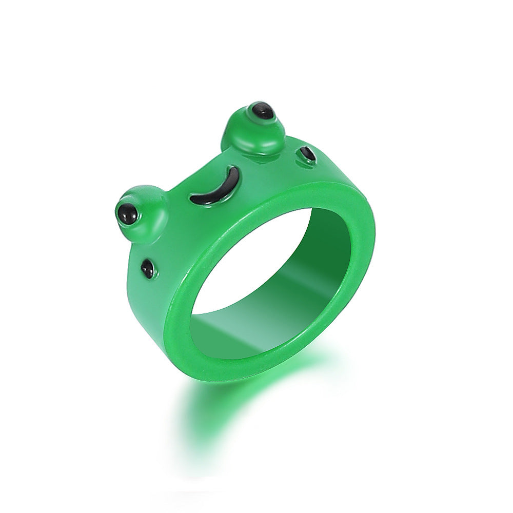 Cartoon Frog Fashion Cute Resin Index Rings