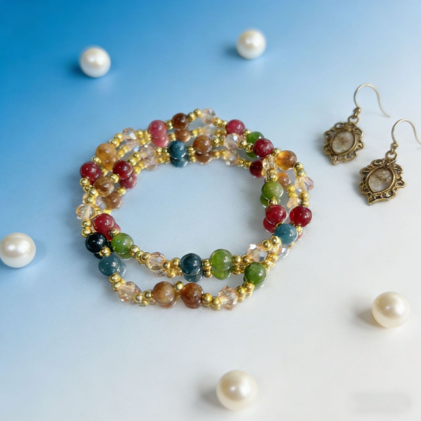 Luxury Minority High-grade Rainbow Multi Jewels Gift Bracelet