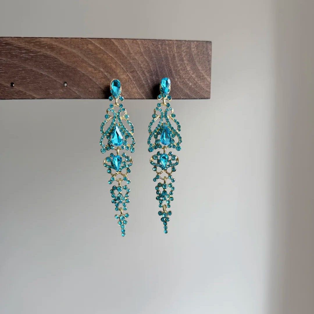 Woven Seaside Holiday Zircon Long Fringe Female Atmosphere Stud Earrings