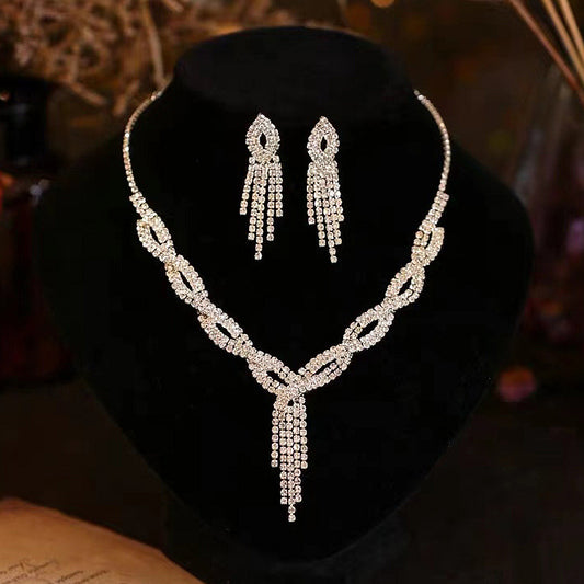 And Suite Woven Rhinestone Clavicle Bridal Necklaces