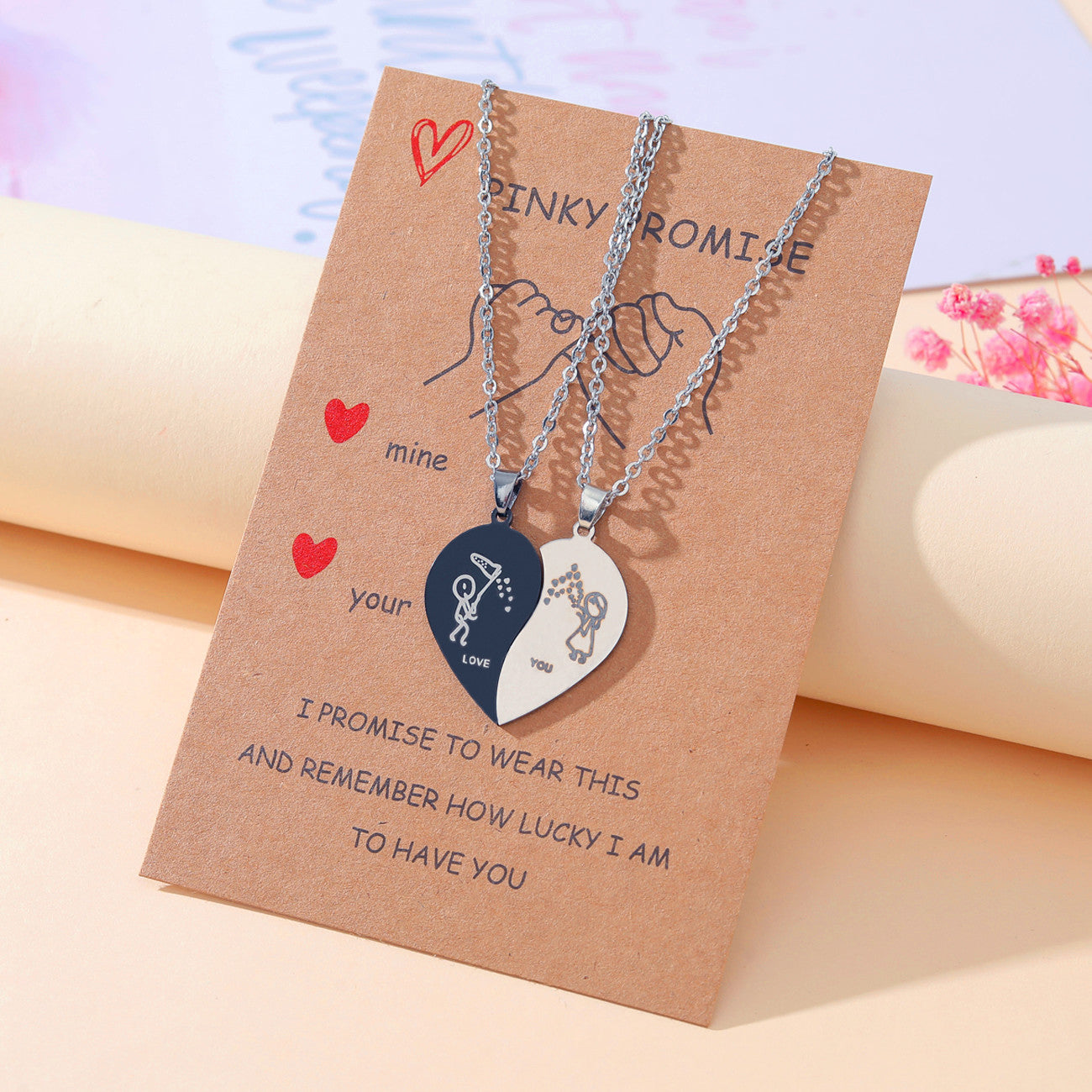 Couple Creative Simple Stainless Steel Color Matching Necklaces