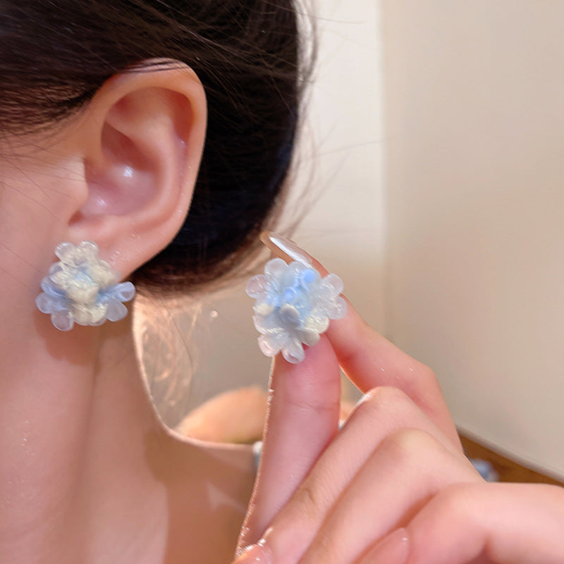 Women's Vacation Style Super Fairy Sweet Flower Seaside Colorful Little Wild Earrings