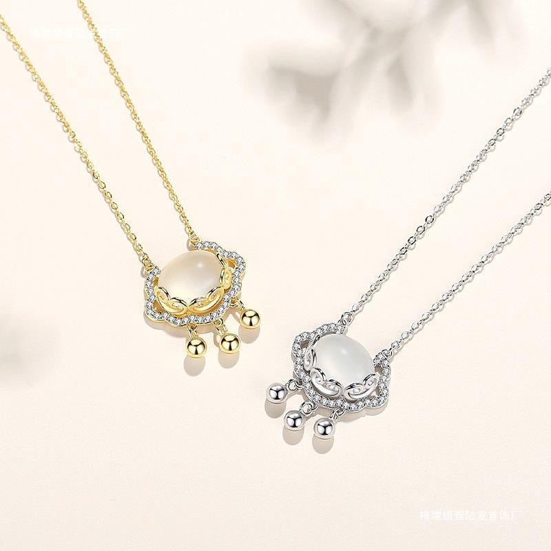 Women's Sier Gold Plated Auspicious Clouds Safety Lock Necklace