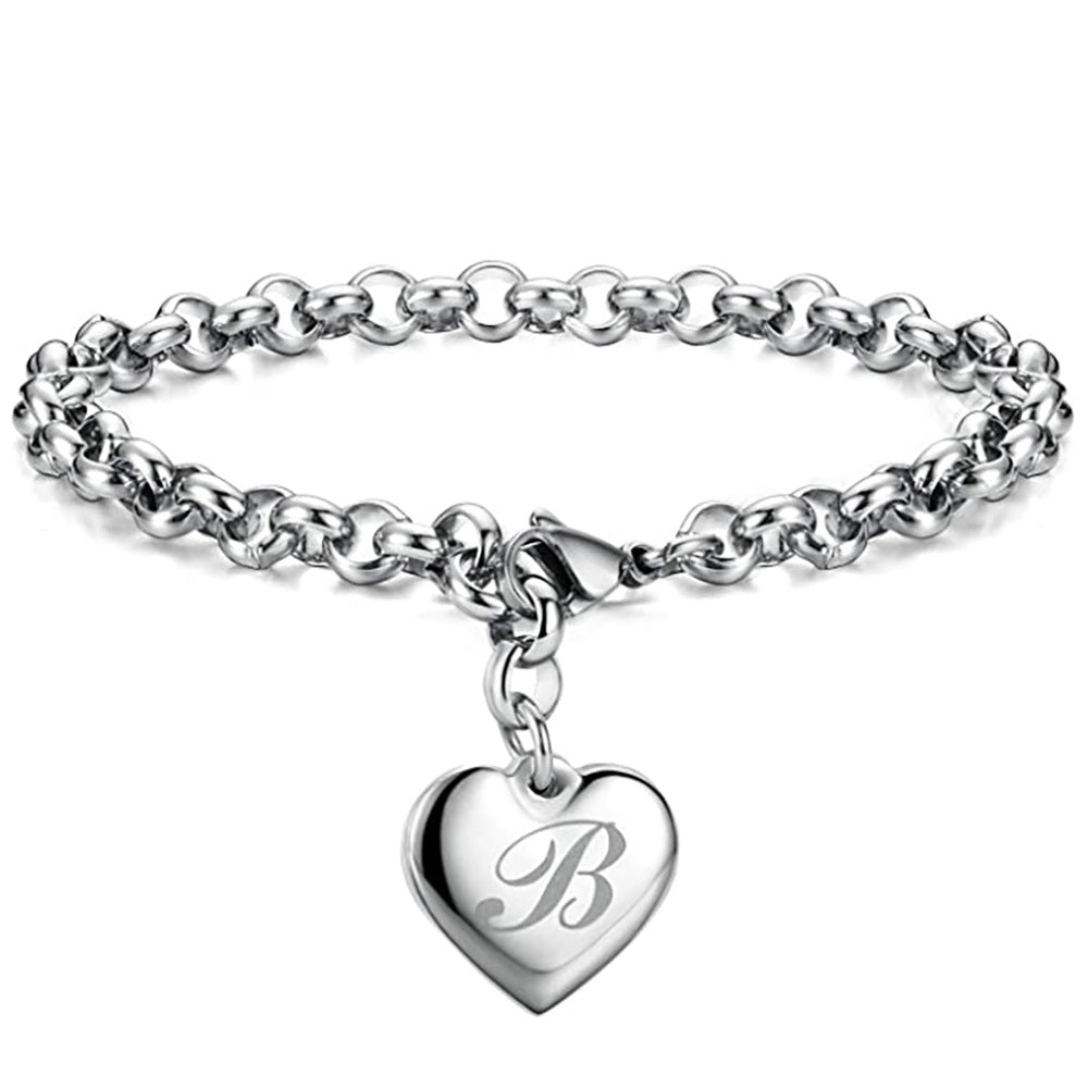 Letters Fashionable Lettering Titanium Steel Female Bracelets