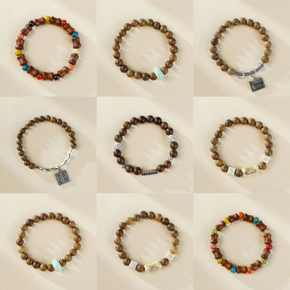 Ebony High Sense Lotus Seedpod Chinese Bracelets