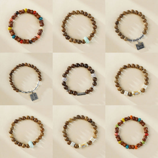 Ebony High Sense Lotus Seedpod Chinese Bracelets