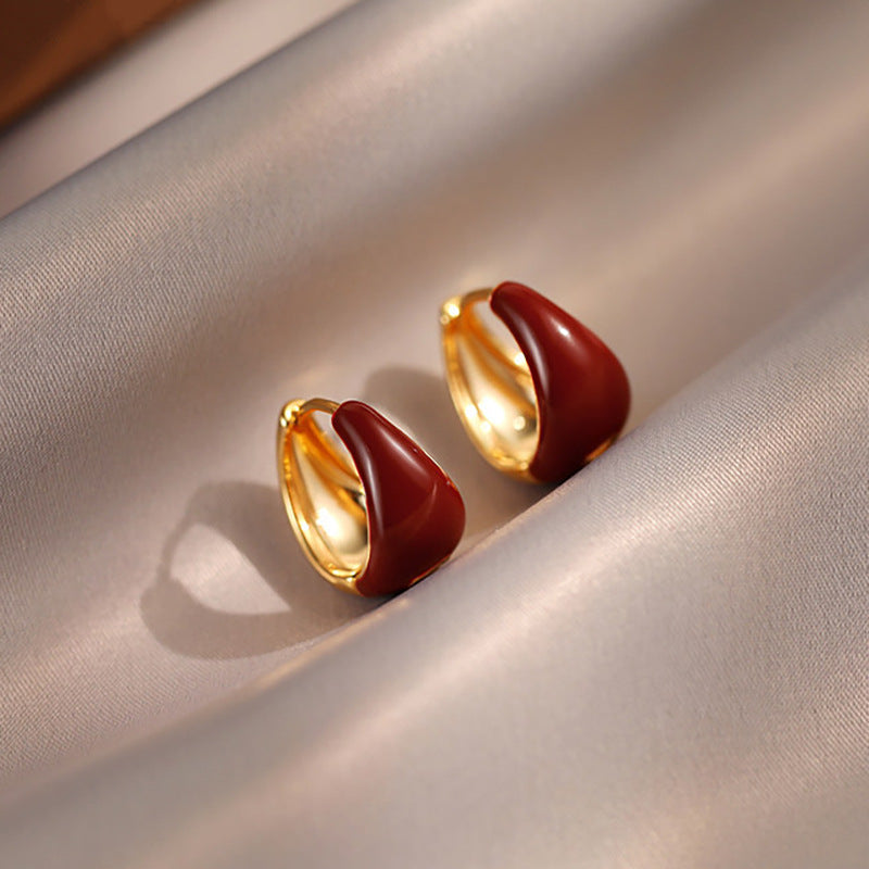 Women's Vintage Red Clip Light Luxury Temperament Rings
